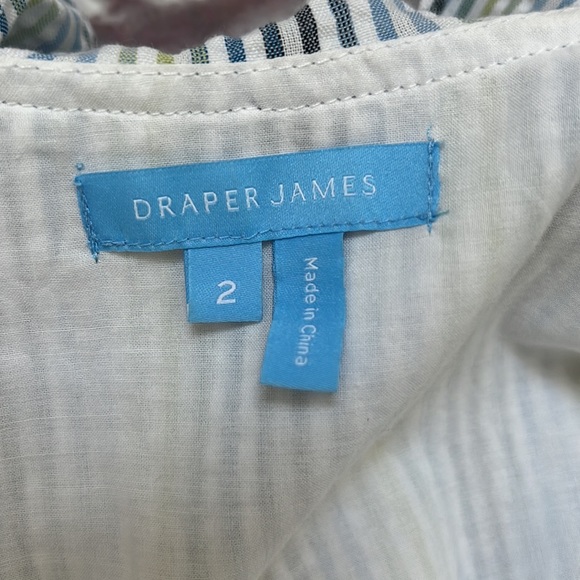 Draper James striped blue & white ruffle wrap dress - Picture 9 of 11